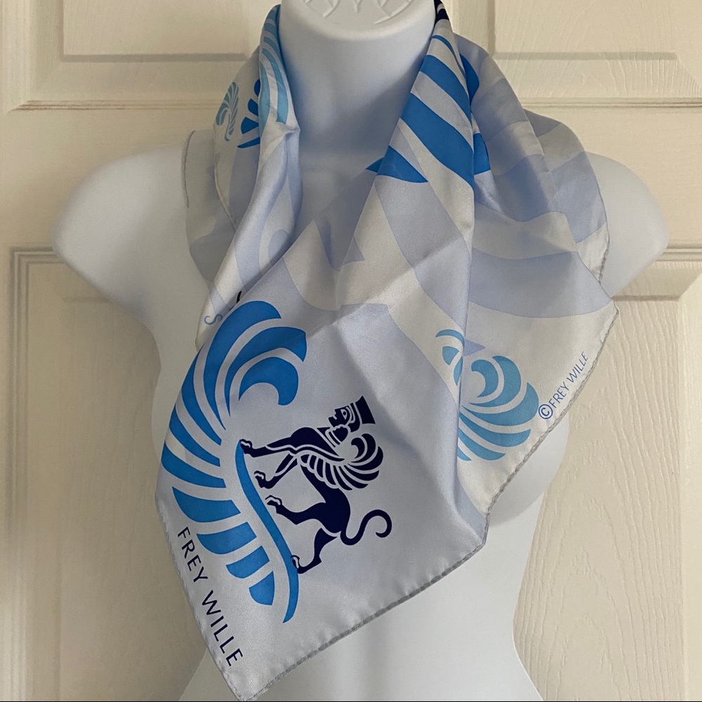 Frey Wille Winged Sphinx Feather Scarf Blue